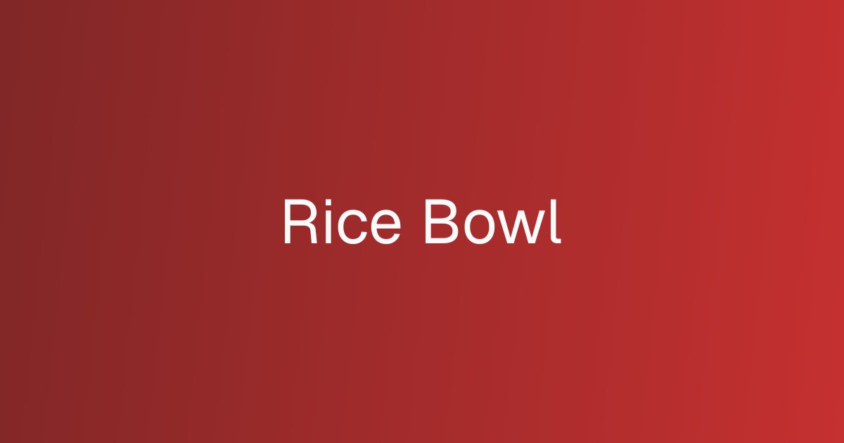 Rice Bowl cover